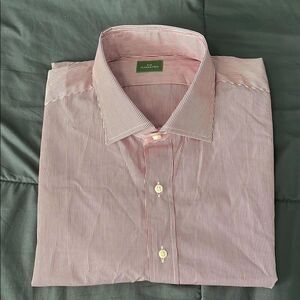 Sid Mashburn Small Stripe Spread Collar Dress Shirt *estimated size XL
